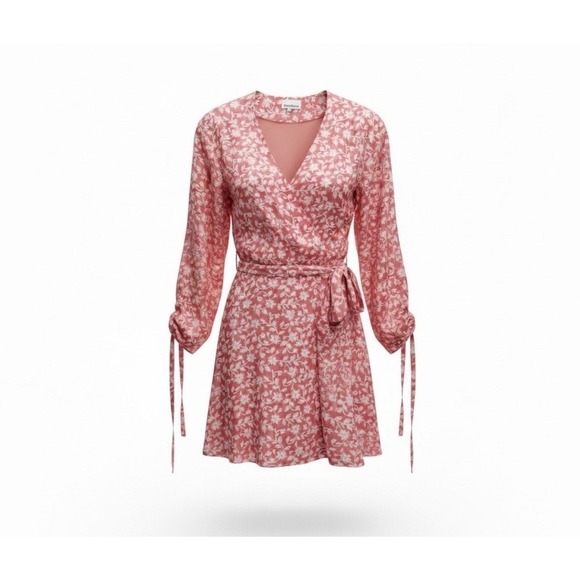 Heartloom Dresses & Skirts - Heartloom Floral Wrap Dress XS Belted Lined Midi Dress Boho Feminine